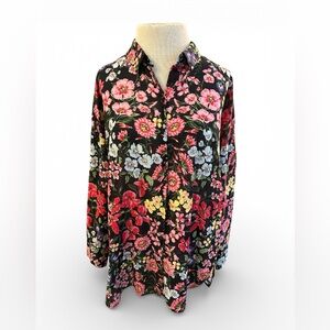 Weill Women’s Floral Button Up Top Springtime In Paris M